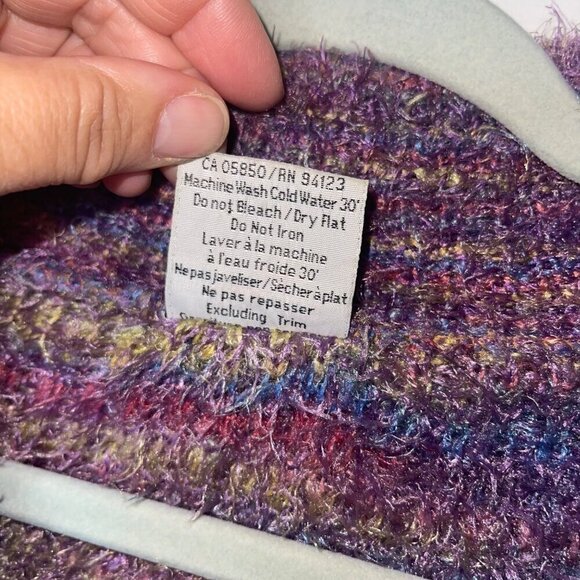 Miss B Vintage Womens Jacket Size Medium Purple Cardigan Knit Full Zip Collared - Picture 4 of 8